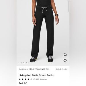 Figs black Livingston high waisted scrub pants size L